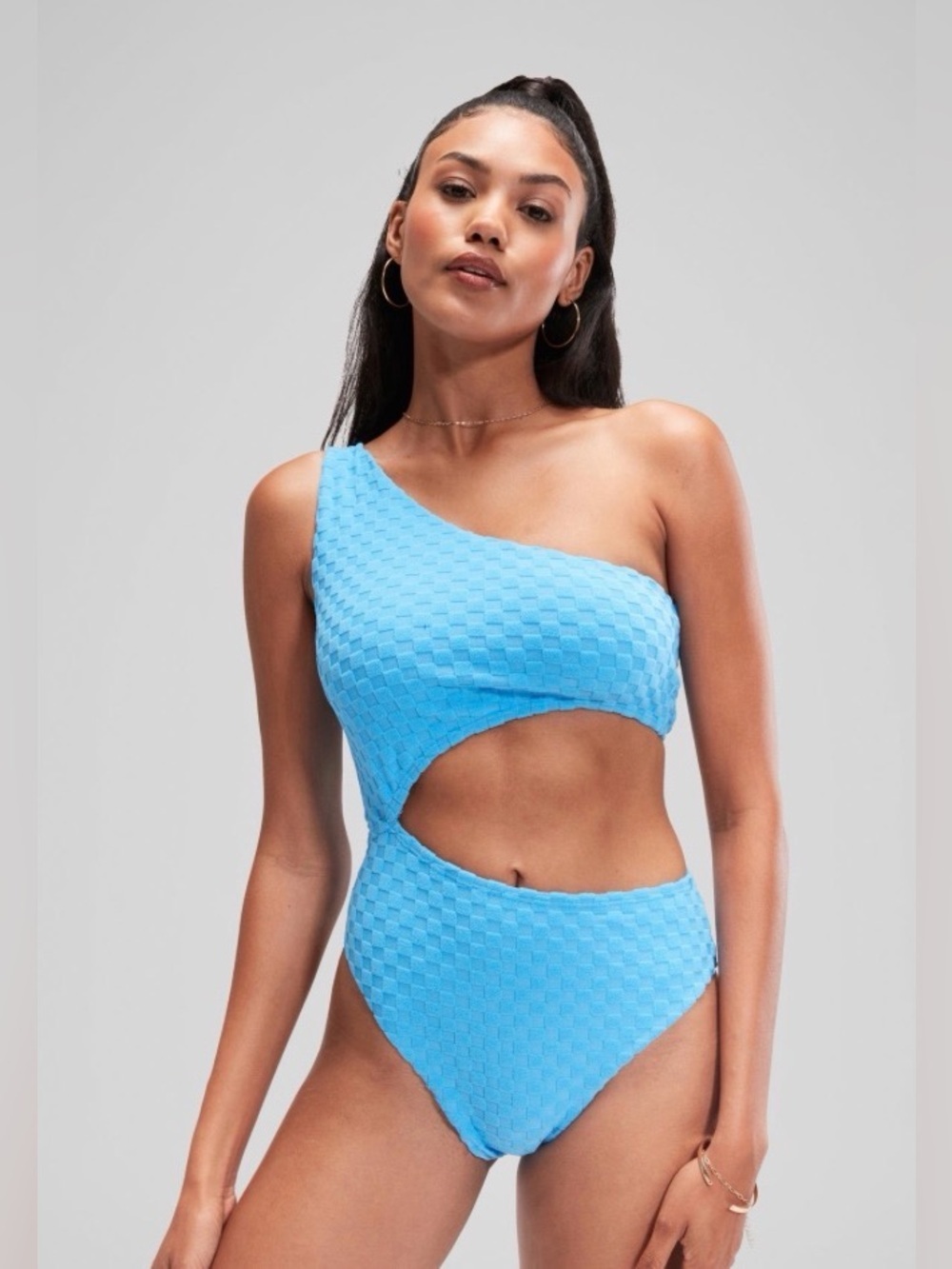 NWT Speedo Flu3nte terry blue one-piece swimsuit